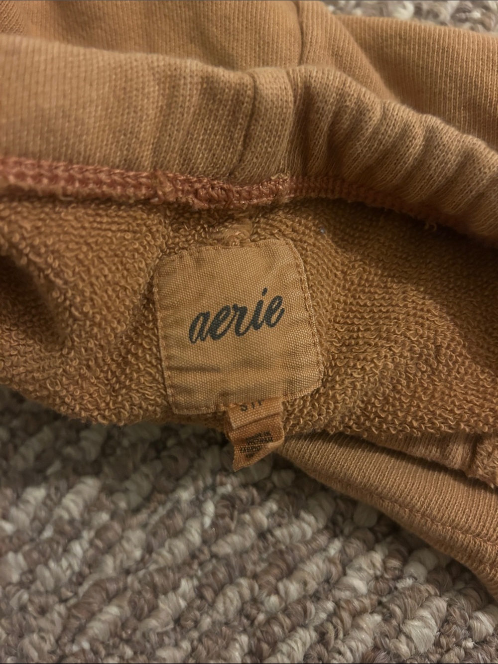 aerie Tan Terry Pull-On Shorts - Picture 2 of 3